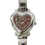 Rust Brown Grunge Plaid Heart Italian Charm Watch Front