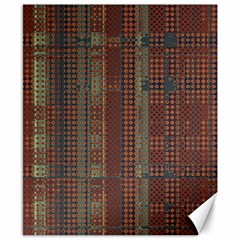 Rust Brown Grunge Plaid Canvas 8  X 10  by SpinnyChairDesigns