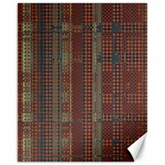 Rust Brown Grunge Plaid Canvas 16  X 20  by SpinnyChairDesigns