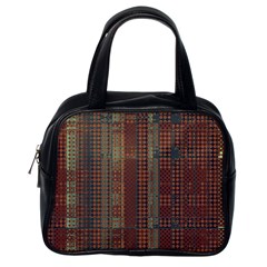 Rust Brown Grunge Plaid Classic Handbag (one Side) by SpinnyChairDesigns