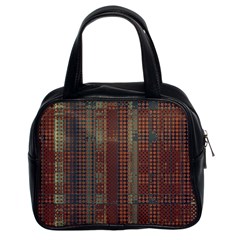 Rust Brown Grunge Plaid Classic Handbag (two Sides) by SpinnyChairDesigns