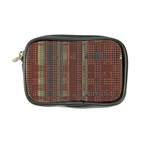 Rust Brown Grunge Plaid Coin Purse Front