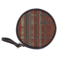 Rust Brown Grunge Plaid Classic 20-cd Wallets by SpinnyChairDesigns