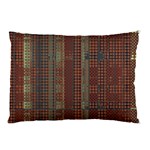 Rust Brown Grunge Plaid Pillow Case (Two Sides) Front