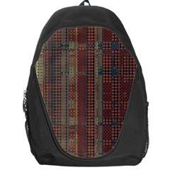 Rust Brown Grunge Plaid Backpack Bag by SpinnyChairDesigns