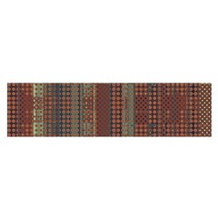 Rust Brown Grunge Plaid Satin Scarf (oblong) by SpinnyChairDesigns