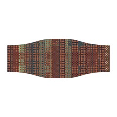 Rust Brown Grunge Plaid Stretchable Headband by SpinnyChairDesigns