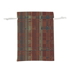 Rust Brown Grunge Plaid Lightweight Drawstring Pouch (s) by SpinnyChairDesigns