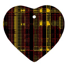 Red Yellow Black Punk Plaid Ornament (heart)