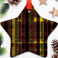 Red Yellow Black Punk Plaid Ornament (star)