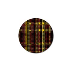 Red Yellow Black Punk Plaid Golf Ball Marker by SpinnyChairDesigns