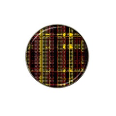 Red Yellow Black Punk Plaid Hat Clip Ball Marker (4 Pack) by SpinnyChairDesigns