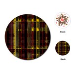 Red Yellow Black Punk Plaid Playing Cards Single Design (Round) Front