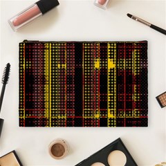 Red Yellow Black Punk Plaid Cosmetic Bag (large) by SpinnyChairDesigns