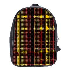 Red Yellow Black Punk Plaid School Bag (large) by SpinnyChairDesigns