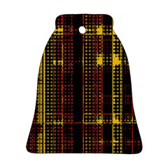 Red Yellow Black Punk Plaid Ornament (bell) by SpinnyChairDesigns