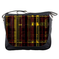 Red Yellow Black Punk Plaid Messenger Bag by SpinnyChairDesigns