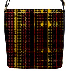 Red Yellow Black Punk Plaid Flap Closure Messenger Bag (s) by SpinnyChairDesigns