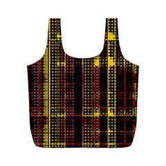 Red Yellow Black Punk Plaid Full Print Recycle Bag (m) by SpinnyChairDesigns