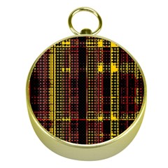 Red Yellow Black Punk Plaid Gold Compasses by SpinnyChairDesigns