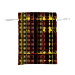 Red Yellow Black Punk Plaid Lightweight Drawstring Pouch (s) by SpinnyChairDesigns