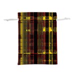 Red Yellow Black Punk Plaid Lightweight Drawstring Pouch (S) Front