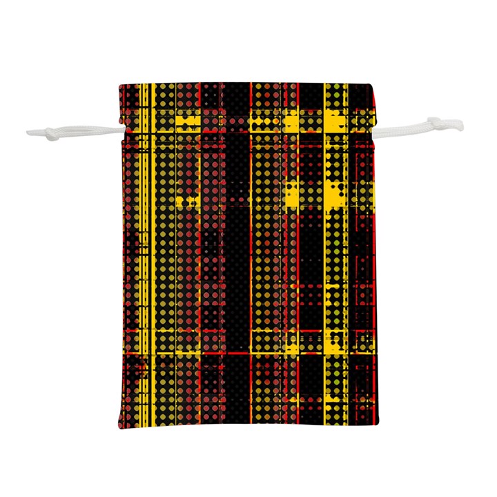 Red Yellow Black Punk Plaid Lightweight Drawstring Pouch (S)