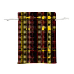 Red Yellow Black Punk Plaid Lightweight Drawstring Pouch (l) by SpinnyChairDesigns