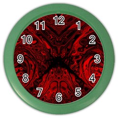 Black Magic Gothic Swirl Color Wall Clock by SpinnyChairDesigns