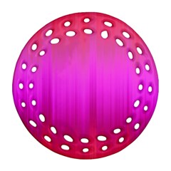 Fuchsia Ombre Color  Round Filigree Ornament (two Sides) by SpinnyChairDesigns