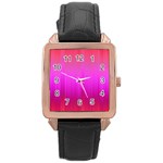 Fuchsia Ombre Color  Rose Gold Leather Watch  Front