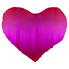 Fuchsia Ombre Color  Large 19  Premium Flano Heart Shape Cushions by SpinnyChairDesigns