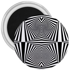 Black And White Stripes 3  Magnets by SpinnyChairDesigns