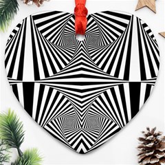 Black And White Stripes Ornament (heart)