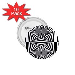 Black And White Stripes 1 75  Buttons (10 Pack) by SpinnyChairDesigns