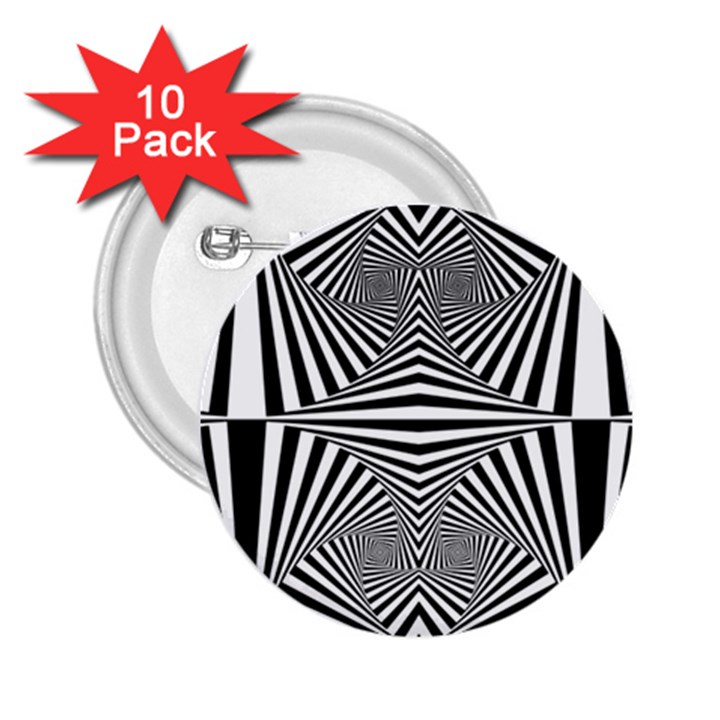 Black and White Stripes 2.25  Buttons (10 pack) 