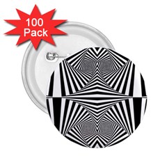 Black And White Stripes 2 25  Buttons (100 Pack)  by SpinnyChairDesigns