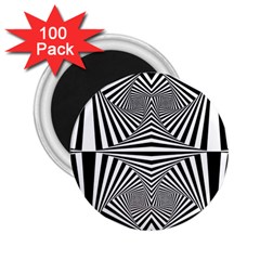 Black And White Stripes 2 25  Magnets (100 Pack)  by SpinnyChairDesigns