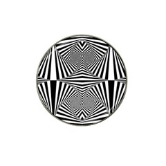 Black And White Stripes Hat Clip Ball Marker by SpinnyChairDesigns