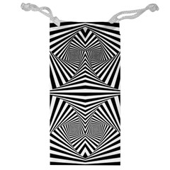 Black And White Stripes Jewelry Bag by SpinnyChairDesigns