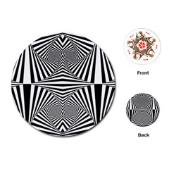 Black And White Stripes Playing Cards Single Design (round)