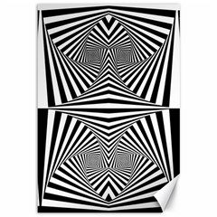 Black And White Stripes Canvas 12  X 18  by SpinnyChairDesigns