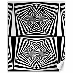 Black And White Stripes Canvas 16  X 20  by SpinnyChairDesigns