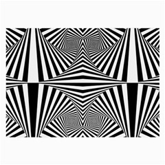 Black And White Stripes Large Glasses Cloth (2 Sides) by SpinnyChairDesigns