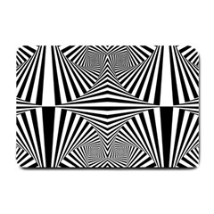 Black And White Stripes Small Doormat  by SpinnyChairDesigns