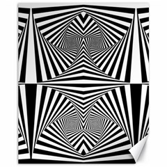 Black And White Stripes Canvas 11  X 14  by SpinnyChairDesigns