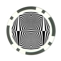 Black And White Stripes Poker Chip Card Guard by SpinnyChairDesigns