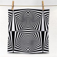 Black And White Stripes Face Towel by SpinnyChairDesigns