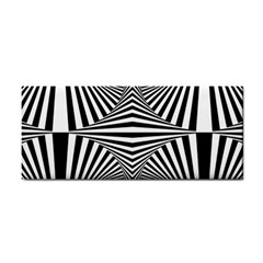 Black And White Stripes Hand Towel by SpinnyChairDesigns