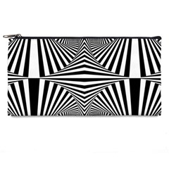 Black And White Stripes Pencil Case by SpinnyChairDesigns